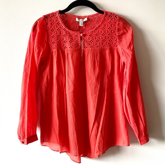 J. Crew Tops Nwt Embroidered Cotton Gauze Blouse Poshmark